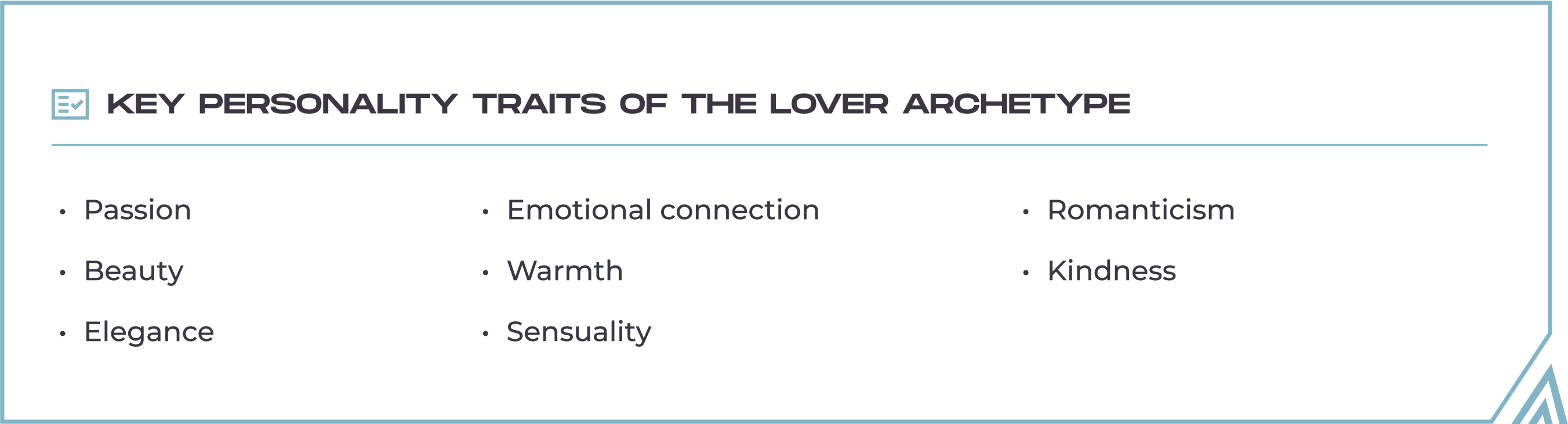 Key Personality Traits of The Lover